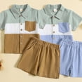 thumbnail image 2 of Baozhu Baby Boys' 2Pcs Summer Outfits Short Sleeve T-Shirt Tops Elastic Waistband Shorts Set Toddler Clothes, 2 of 8