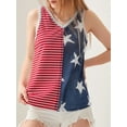 thumbnail image 2 of Bslissey Women's 4th of July Tank Tops American Flag Stripe Star Print Sleeveless Vest Ladies Loose Casual U-neck Camisole for Independence Day, 2 of 8
