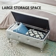thumbnail image 3 of M optimized Storage Ottoman Bench, Upholstered Flip Top Ottoman Bench with Crystal Buttons, Rectangular End of Bed Bench Foot Rest for Bedroom Living Room Hallway, 3 of 7