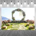 thumbnail image 2 of Gard Wedding Backdrop Photography Bridal Shower Party ration Custom Curtain Flower Door Photocall Background Props, 2 of 8
