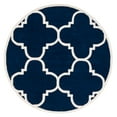 thumbnail image 2 of SAFAVIEH Chatham Hayden Geometric Wool Area Rug, Dark Blue/Ivory, 4' x 4' Round, 2 of 8