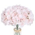 thumbnail image 1 of Exoment Cabezas De Hortensias De Seda Con Tallos De Flores Artificiales De Color Rosa Bebé, Centro De Mesa De Boda, Decoración Del Hogar, Fiesta, Baby Shower (Rosa Bebé 10), 1 of 5