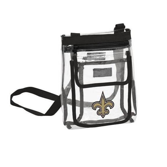 Logo Brands 620-66P   Orleans Saints Clear Crossbody Bag