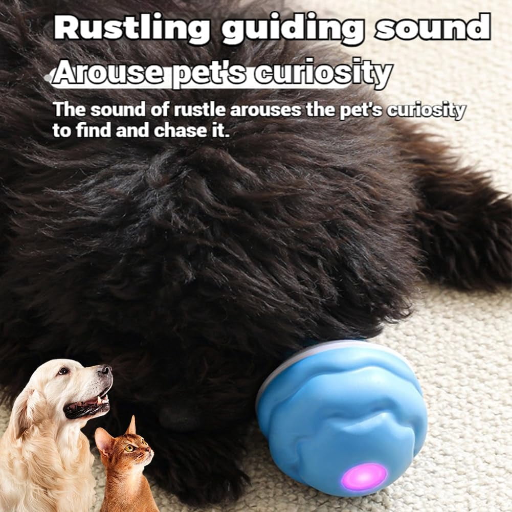 2026 Upgrade Smart Jumping Ball for Dogs, Chew-Proof Interactive Indestructible Waggle Ball Toy with Touch and Motion Activated That Moves on Its Own for Indoor/Outdoor Play