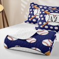 thumbnail image 4 of Erosebridal Personalized Initial M Baseball Print Twin Quilt Set for Boys Girls,Teens Sport Theme Twin Coverlet Set, 4 of 7