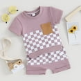 thumbnail image 2 of Bagilaanoe 2pcs Toddler Baby Boy Shorts Set Short Sleeve Checkerboard Print T Shirt Tops + Shorts 6M 12M 18M 24M 3T Kids Casual Summer Clothes, 2 of 6