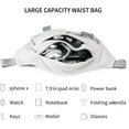 thumbnail image 4 of Grand Sac Banane Grande Taille pour Hommes Femmes Imperméable, Sac de Taille avec Sangle Réglable pour Voyage Sports Randonnée Course, Sacs Banane Militaires Bandoulière, Blanc, 4 of 7