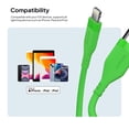 thumbnail image 5 of Powertek Neon Green Silicone USB-A to Lightning Cable 6ft MFi Certified Fast Charging iPhone Charger Cord, Durable Tangle-Free Sync Cable for iPhone, iPad & iPod, 5 of 6