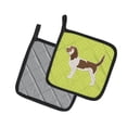 thumbnail image 2 of Carolines Treasures BB3790PTHD Grand Basset Griffon Vendeen Checkerboard Green Pair of Pot Holders  7.5HX7.5W multicolor, 2 of 3