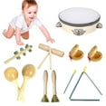 thumbnail image 1 of 7pcs Ensemble d'Instruments de Percussion en Bois pour Enfants d'Âge Préscolaire Instruments de Musique Sensoriels avec Sac de Rangement, 1 of 11