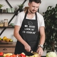 thumbnail image 4 of Funny Apron for Men Mr. Good Looking i Cooking Funny Chef Apron with 2 Pocket, 4 of 6