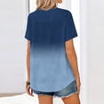 thumbnail image 5 of KDDYLITQ Womens Shirts Short Sleeve Gradient Fashion Tops Collared Stain Work Clothes Casual Cute Tshirts with Bust Pocket Blue M, 5 of 5