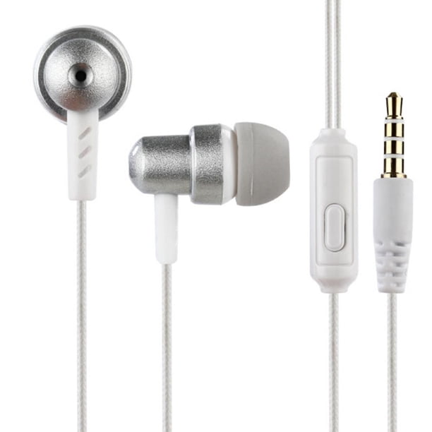 K2 Auriculares intrauditivos Auriculares Auriculares de cable trenzado con micrófono (plata + blanco) Hugtrwg Para estrenar