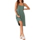 thumbnail image 2 of INSPIRE CHIC Camisón de Mujer Sin Espalda con Tirantes Cruzados, Pijamas Sueltos, Ropa de Casa Casual, Verde M, 2 of 6