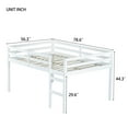 thumbnail image 6 of Full Loft Bed with Ladder - Space-Saving Low-Profile Design, Rubber Wood Frame with Full-Length Guardrails & Reinforced Slats, Easy Assembly, White, 6 of 9