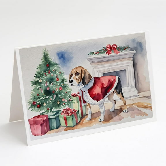 Beagle Christmas Greeting Cards and Envelopes Pack of 8 7 in x 5 in
