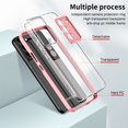 thumbnail image 4 of SaniMore for Samsung Galaxy S23 Case Slim Transparent [Never-Yellowing], Rugged PC & TPU Bumpers Cover Built-in Detachable Lens Protector Shockproof Protective Shell, Pink, 4 of 8