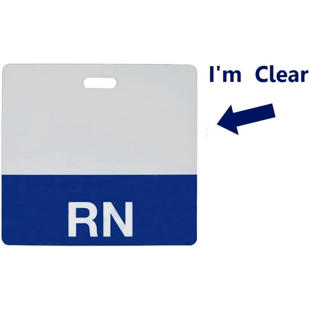 Clear Blue Rn Badge Buddy Heavy Duty Horizontal Badge Buddies For Registered Nurses Spill 4198