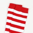 thumbnail image 4 of nvzhuang Girl Christmas Thigh High Socks, Striped Print Teen Girls Over the Knee Long Socks with Bowknot, 4 of 6