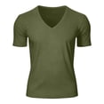thumbnail image 4 of HOOMEUMY Mens Casual Slim Fitted V Neck T Shirt Short Sleeve Solid Color Shirts Soft Breathable Tops For Gym And Weekend Activities, 4 of 9