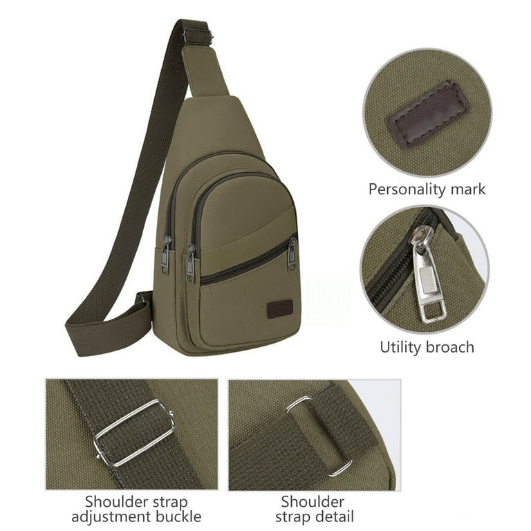Polyester Canvas Sling Bag, Crossbody Backpack for Men Women  display picture 1