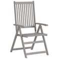 thumbnail image 3 of vidaXL Outdoor Recliner Chairs Patio Reclining Chair Gray Solid Wood Acacia, 3 of 13