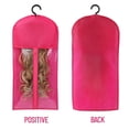 thumbnail image 3 of 3 Piezas Soporte para Extensiones Cabello Almacenamiento Pelucas Múltiples Soportes Bolsas con Colgador Rosa Rojo, 3 of 5