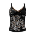 thumbnail image 5 of DHFJKG Gothic Tank Top Women Cropped Camisole Sleeveless V Neck Floral Printed Sexy Slim Fit Cami T-Shirts Night Out Wear Versatile Tops, 5 of 5