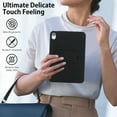 thumbnail image 7 of ELEHOLD For iPad Mini 7th 6th Generation Protective Case with Kickstand,Shockproof Slim Foldable Kickstand TPU Hard PC Protective Case Cover with Cleaning Cloth & Stylus, Black, 7 of 7
