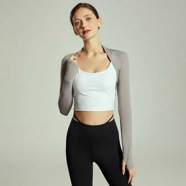 Chaleco deportivo tipo chal para danza y ballet, cárdigan de mujer para fitness, abrigo corto elegante y pequeño para mujer