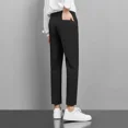 thumbnail image 4 of Pantalones de traje masculino recortados Pantalones de verano blancos rectos para hombre Sastrería 2024 Ropa de diseñador Vestido elegante de estilo coreano de lujo, 4 of 5