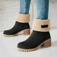 thumbnail image 2 of Dakaela Womens Ankle Boots Chunky Heel Work Mid Calf Booties Winter Warm Ladies Dressy Pumps Shoes, 2 of 7