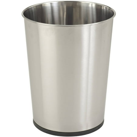 Bath Bliss 5 Liter Stainless Steel Trash Waste Bin, Open Top, 8.07