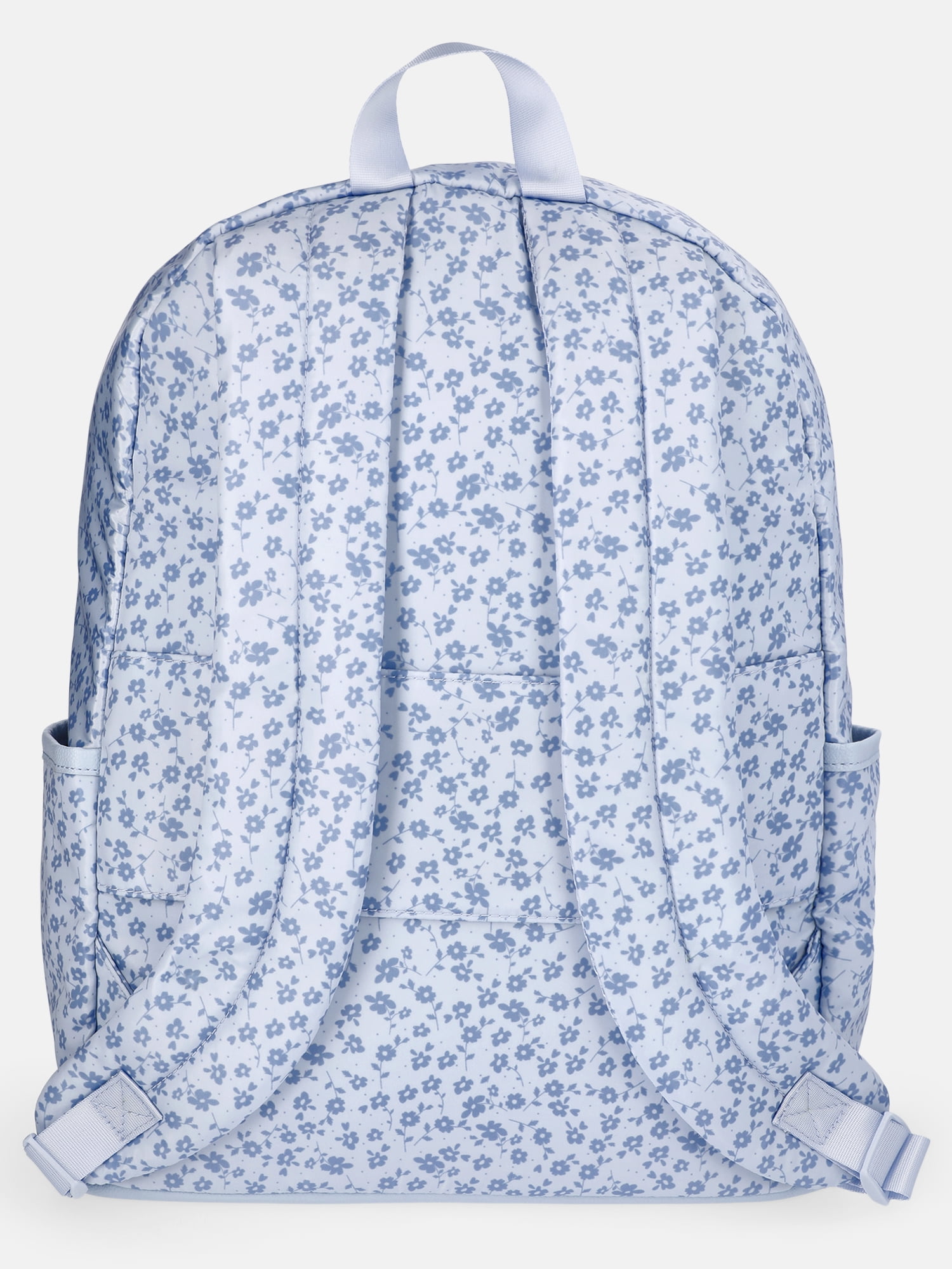 MNYC Women's Double Pocket Dome Backpack Blue Floral