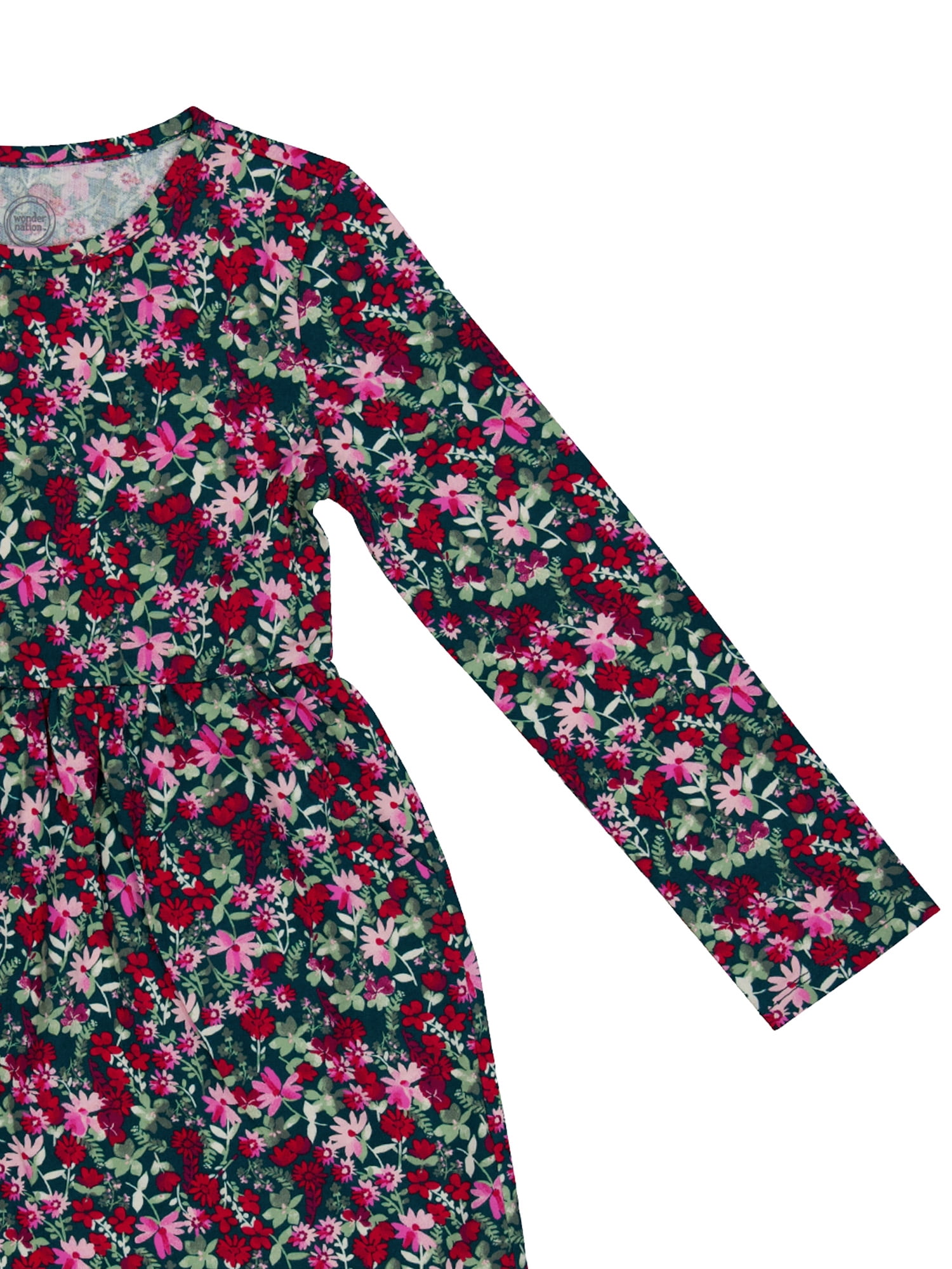Wonder Nation Girls Long Sleeve Play Dress, Sizes 4-18 & Plus