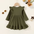 thumbnail image 3 of Happy Town Toddler Baby Girls Fall/Winter Clothes Solid Long Sleeve Dress Irregular Casual Dress, 3 of 7