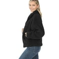 thumbnail image 3 of Women's Drawstring Hem Zipper Front Mock Neck Fleece Cotton Candy Sherpa Jacket with Pockets, 3 of 6