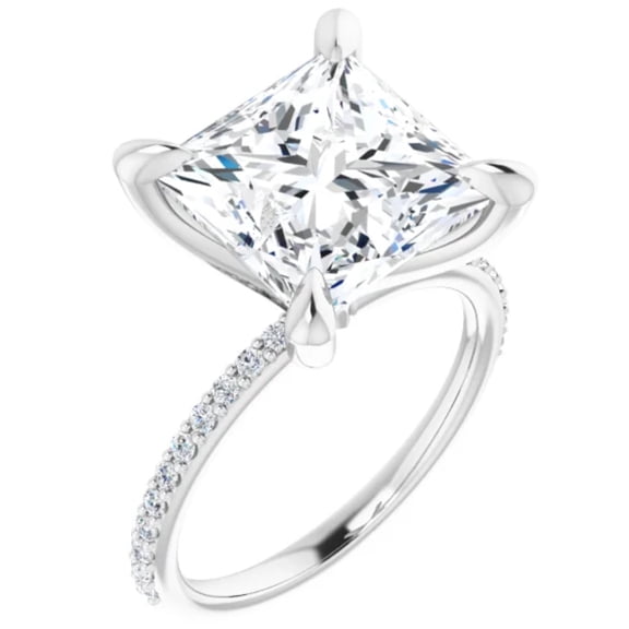 Princess Cut Lab Grown Diamond Engagement Ring Solitaire 3.25 Carats
