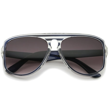 sunglassLA - Modern Translucent Frame Keyhole Flat Top Square Aviator Sunglasses - 46mm