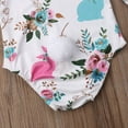 thumbnail image 3 of Styles I Love Infant Baby Toddler Girl Bunny Floral Long Sleeve Bodysuit Easter Holiday Jumpsuit Outfit (80/6-12 Months), 3 of 4