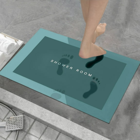 FAMTKT Bathroom Rugs Diatomaceous Bath Rug Super Absorbent Quick Dry Rubber Backing Non Slip Washable Bathroom Floor Mats Shower Rug For In Front Of Bathtub Shower Room 16x24IN