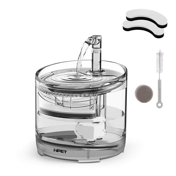 Fuente de agua para mascotas NPET WF050 para gatos y perros de 1,5 litros con kit de grifo