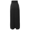 thumbnail image 3 of A2Y Women's Basic Foldable High Waist Floor Length Maxi Skirts Black L, 3 of 5