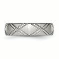 thumbnail image 3 of Stainless Steel Criss-Cross Design 6mm Brushed and Polished Band, Available in Multiple Sizes, 3 of 7
