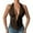 Brown, variant on QHFBli Women's Backless Open Back Tops Halter Deep V Neck Sleeveless Vest Tank Tops Going Out Party Clubwear
