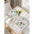 thumbnail image 5 of Spring Floral Checkered Placemats Set of 8, Turquoise Pink Buffalo Plaid Placemats for Dining Table, Place Mats for Kitchen Tabletop, Waterproof Wipeable Dining Table Mats Set, 5 of 9