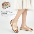 thumbnail image 5 of Ecetana Womens Slide Sandals Leather Wedge Sandals Comfortable Summer Beach Sandals Orthopedic, 5 of 6