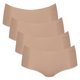 thumbnail image 1 of Sloggi pantalones cortos para mujer, lote de 4 - Pantalones cortos Zero Microfibre 2.0, microfibra, color liso Nude L (Large), 1 of 5
