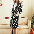thumbnail image 3 of Women Robes Clearance Sherpa Long Bathrobes Plush Fuzzy Long Robes Cozy Spa Women's Robes Black XXL, 3 of 5