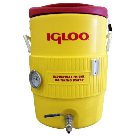 Quick Fit 10 Gallon Igloo Mash Tun with Stainless Steel False Bottom, Stainless Steel Valve and 3